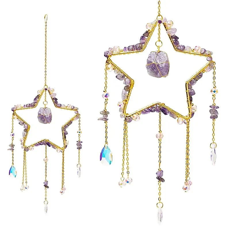 Suncatcher ster met amethist