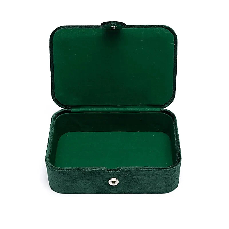 Sieraden / tarotdoos fluweel groen met Levensboom en harten