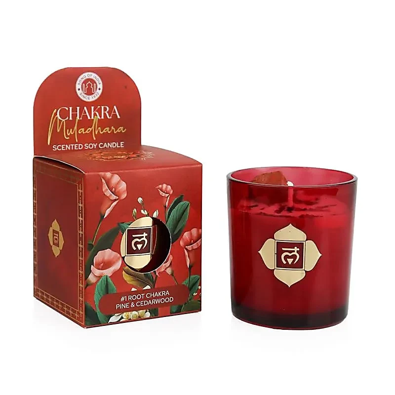 Soja geurkaars Muladhara chakra den & cederhout