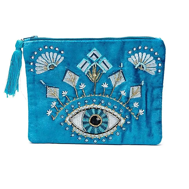 Etui fluweel blauw met Alziend Oog