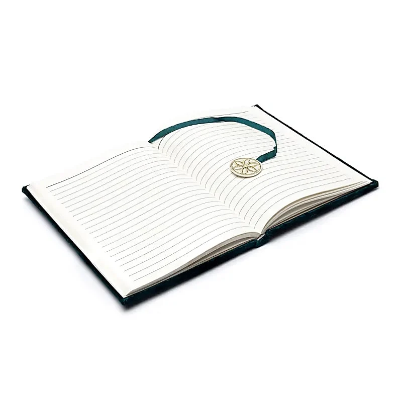 Notitieboek fluweel petrol met Seed of Life