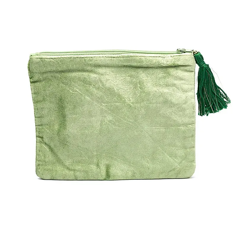 Etui fluweel groen met klavertje vier