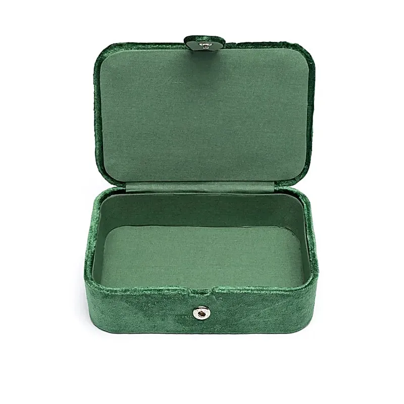 Sieraden / tarotdoos fluweel groen met lotus