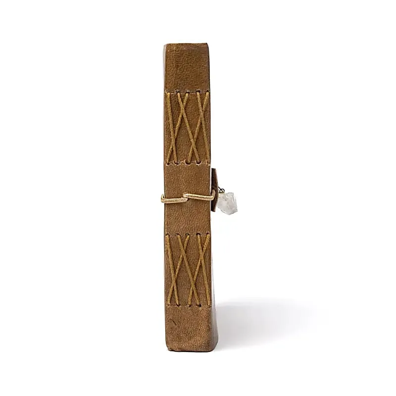 Notitieboek Levensboom met bergkristal en kunstleren omslag