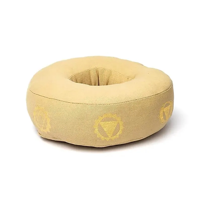 Klankschaalkussen 7 chakra’s beige L