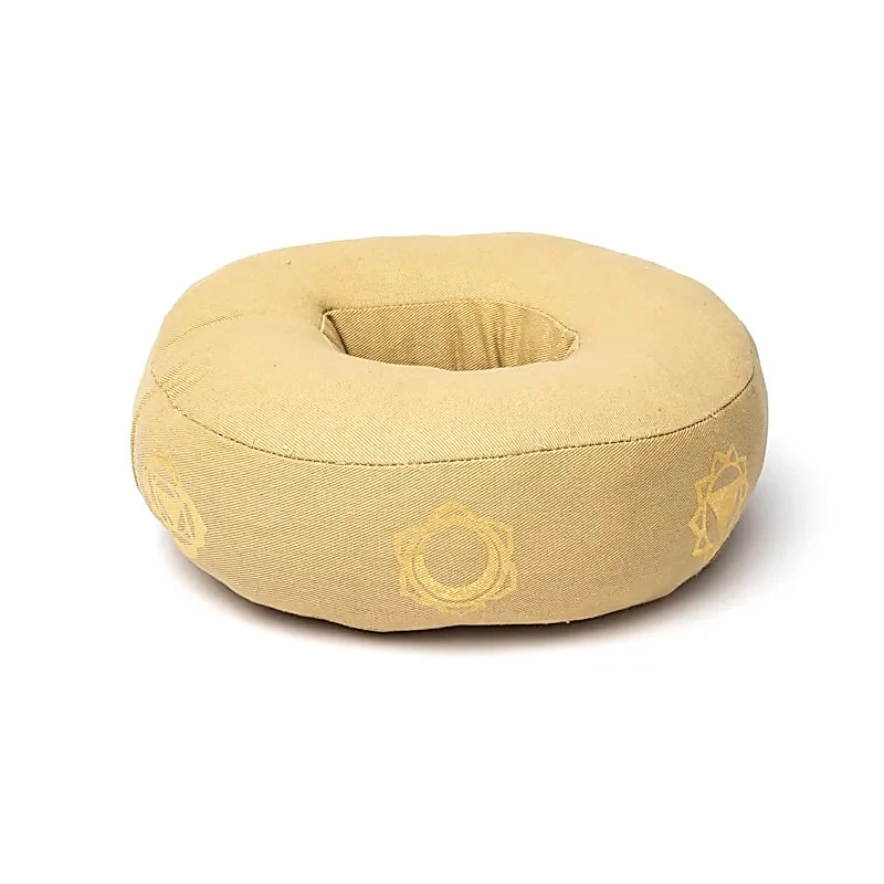 Klankschaalkussen 7 chakra’s beige L