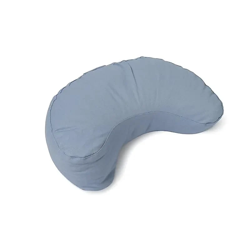 Meditatiekussen halve maan blauw biokatoen