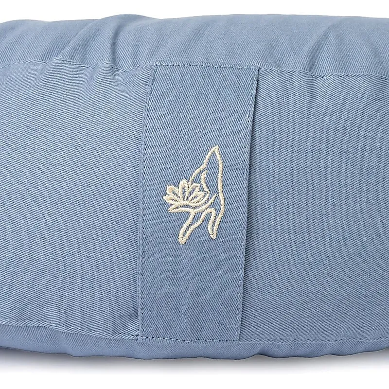 Meditatiekussen halve maan blauw biokatoen