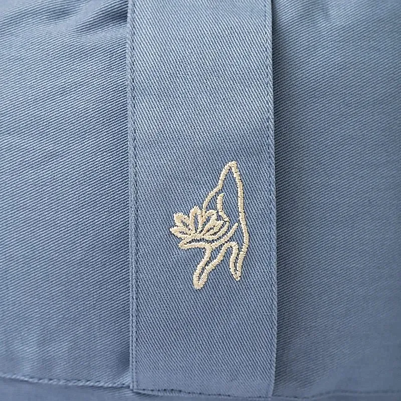 Meditatiekussen rond blauw biokatoen