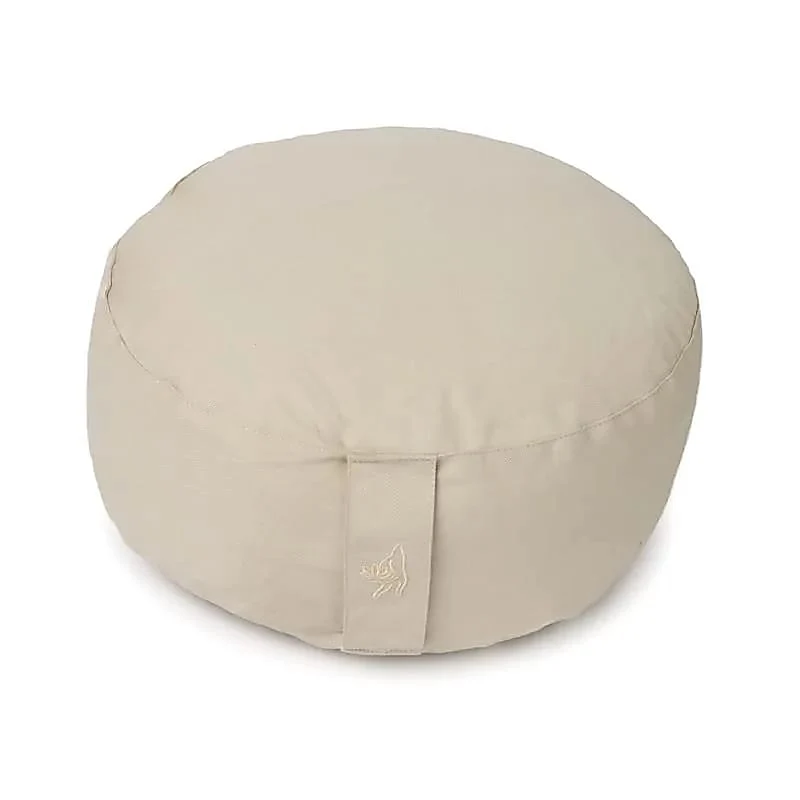 Meditatiekussen rond beige biokatoen