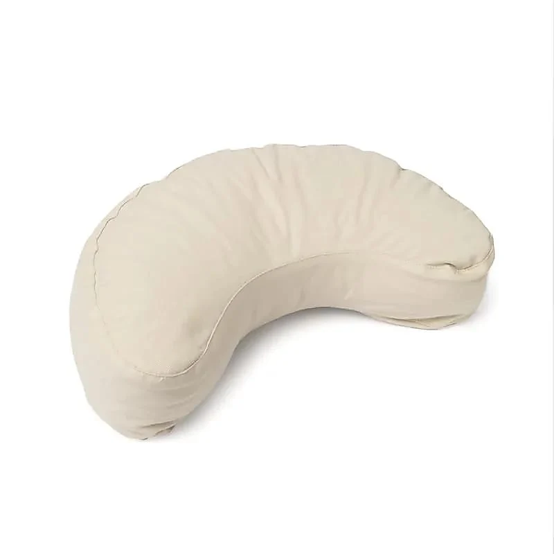 Meditatiekussen halve maan beige biokatoen