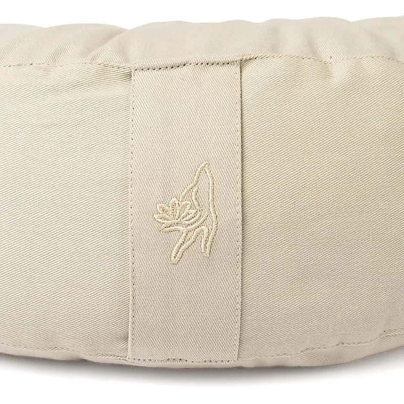 Meditatiekussen halve maan beige biokatoen