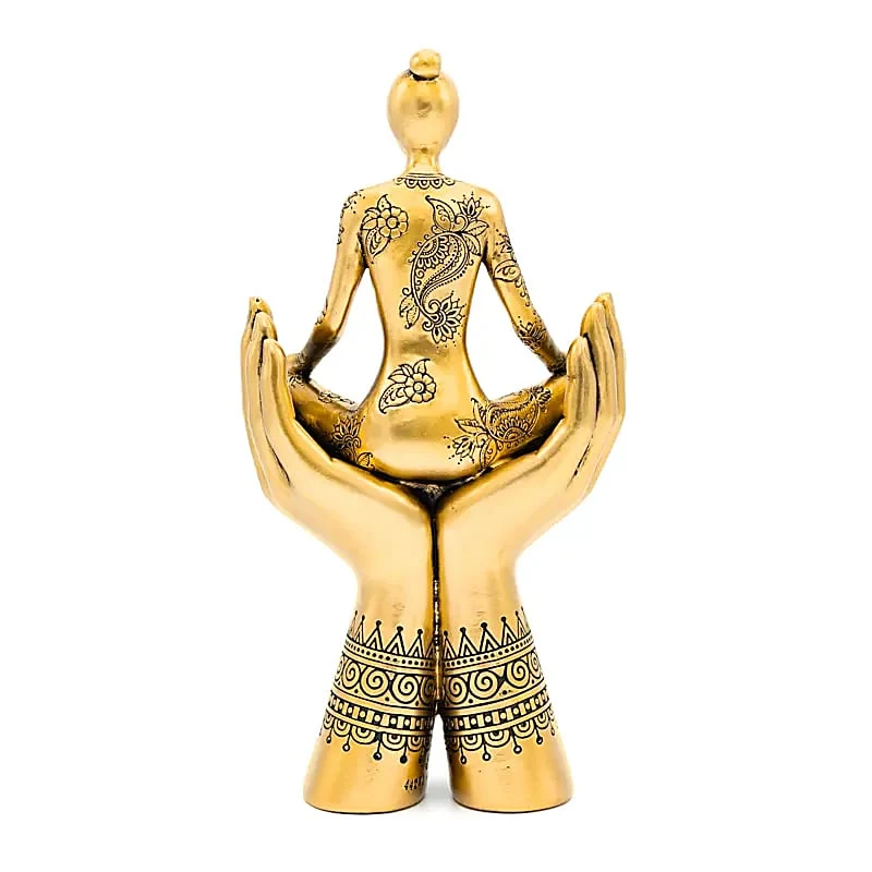 Deco Yoga meditatie handen staand goudkleurig