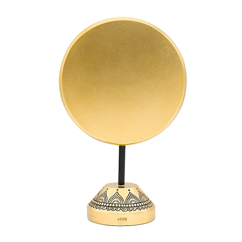 Deco Yoga meditatie rond op voet goudkleurig