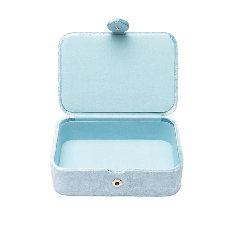 Sieraden / tarotdoos fluweel blauw met engelenvleugels