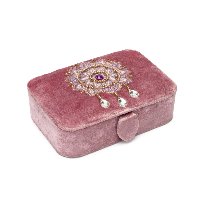 Sieraden / tarotdoos fluweel lila met Mandala