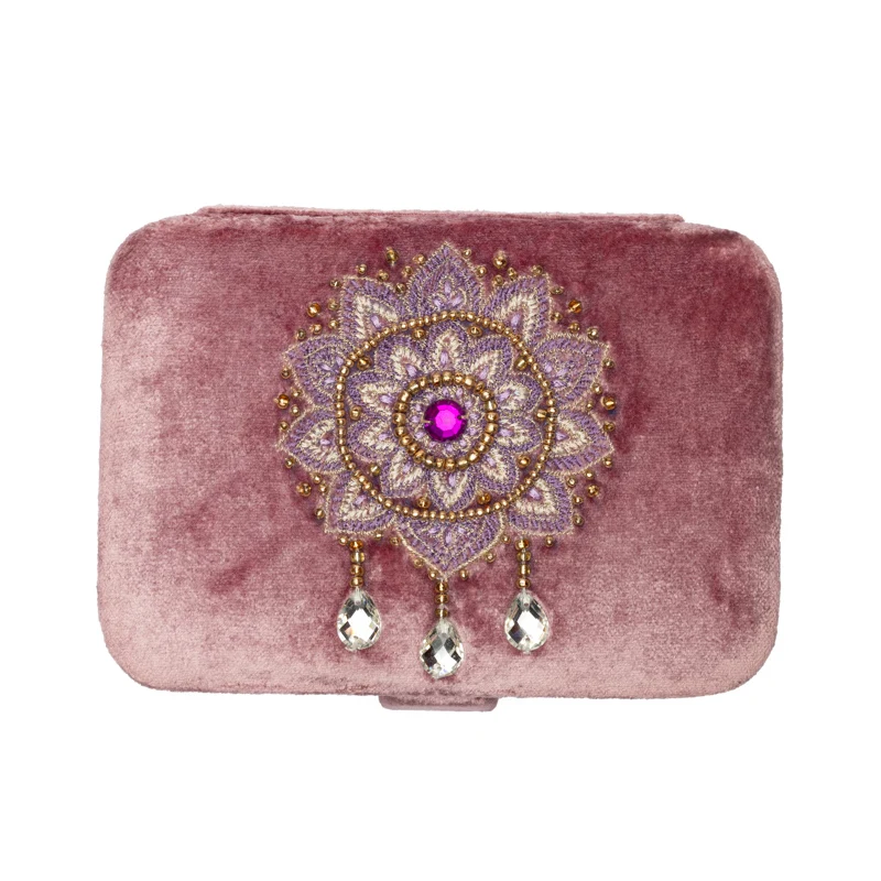 Sieraden / tarotdoos fluweel lila met Mandala
