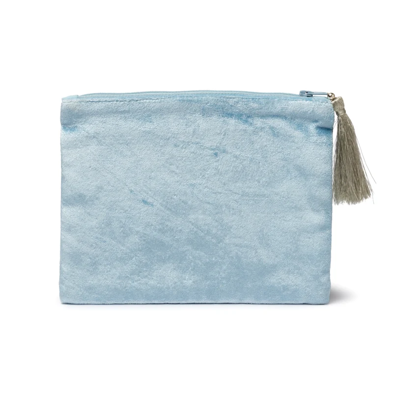 Etui fluweel blauw met engelenvleugels