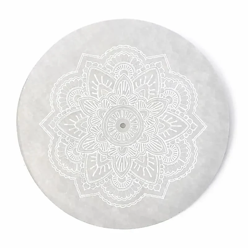Wierookhouder seleniet mandala rond