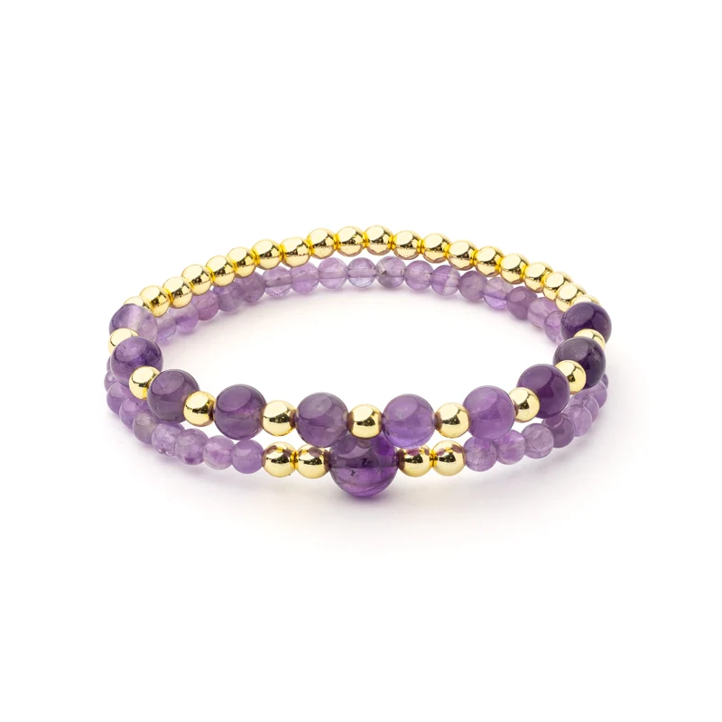 Armband amethist & hematiet set van 2