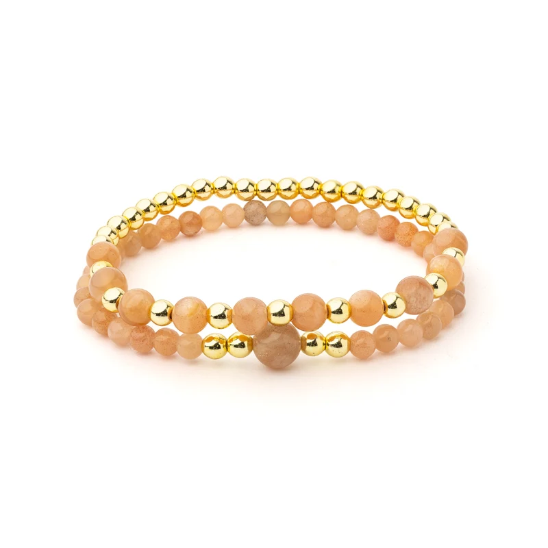 Armband zonnesteen & hematiet set van 2