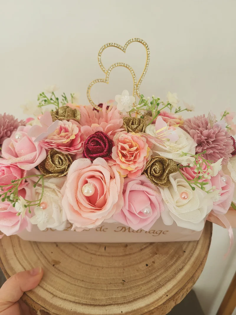 Composition florale forme bonbon