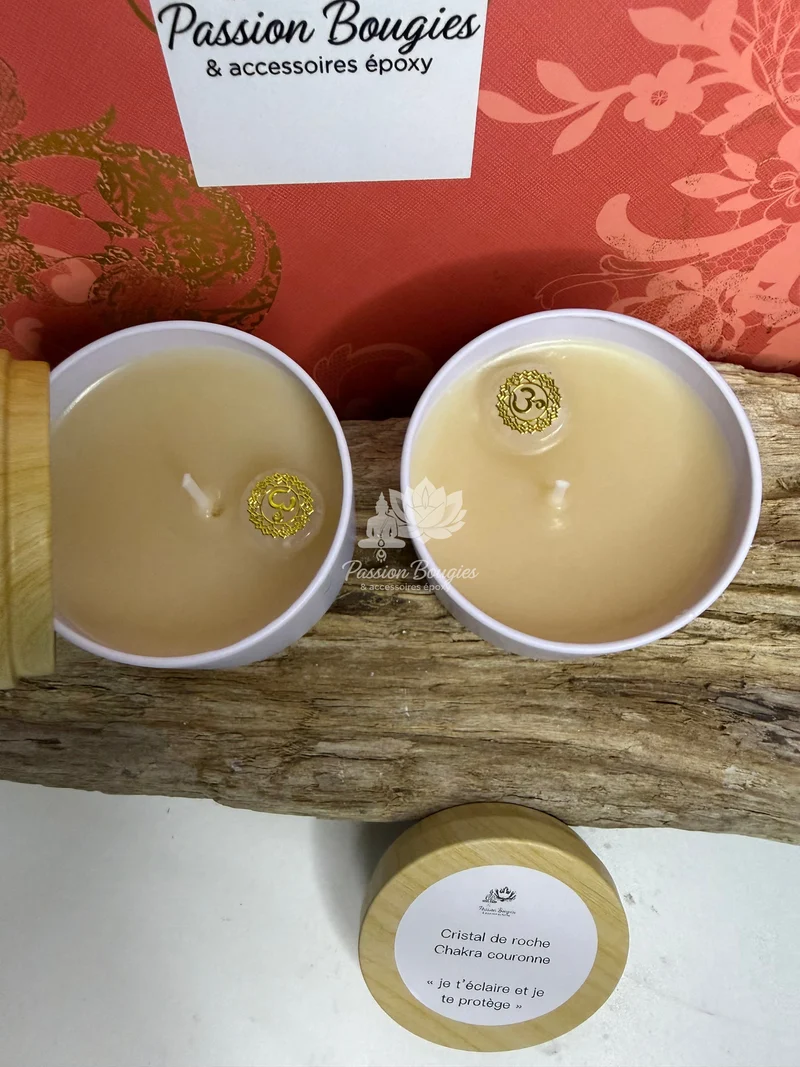 Pot métal 4 oz✨ Bougie énergétique – Chakra couronne 💜 parfumé 🌿
