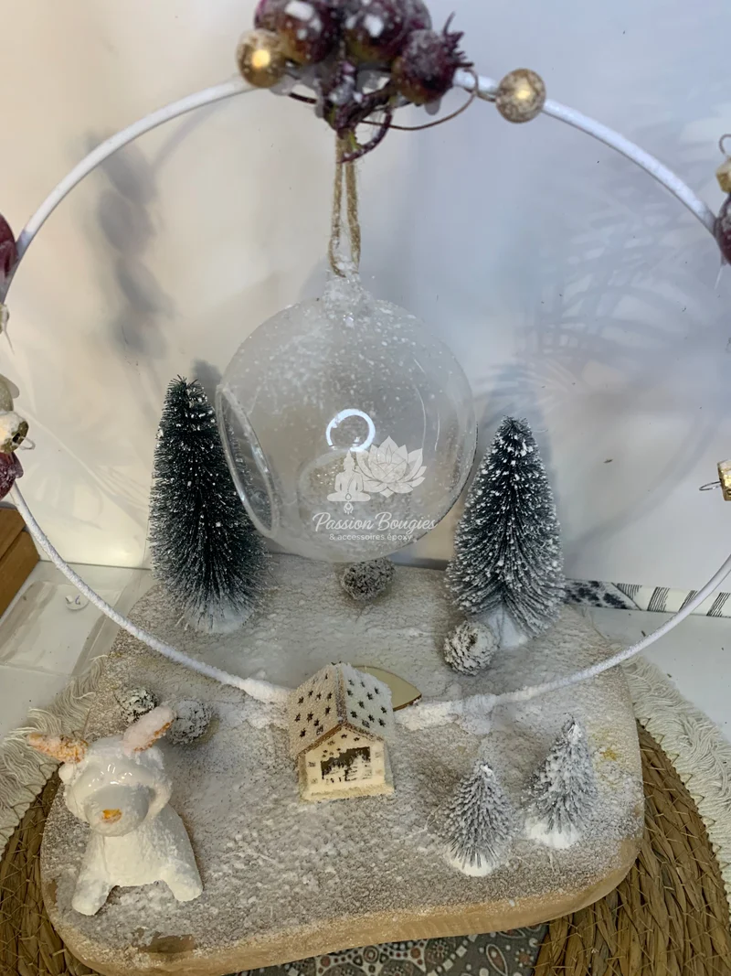 Composition village de Noël cerf je ne vois pas