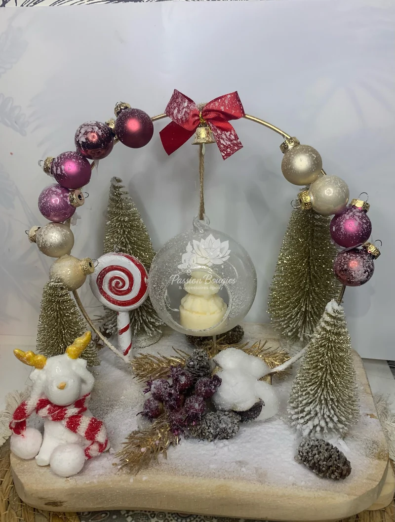 Composition village de Noël cerf je n’entends pas