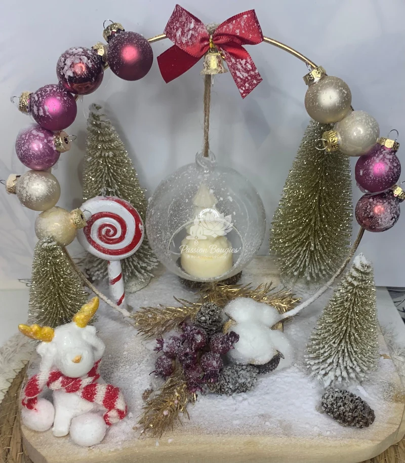 Composition village de Noël cerf je n’entends pas