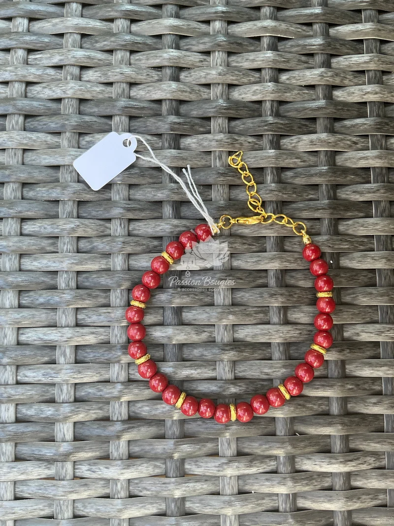 Parure « pierre cinabre rouge »