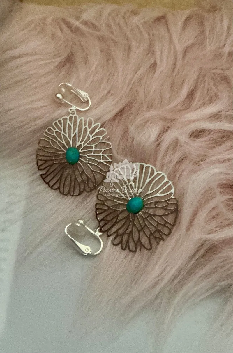 Boucles d’oreilles fleurs de turquoise ✨