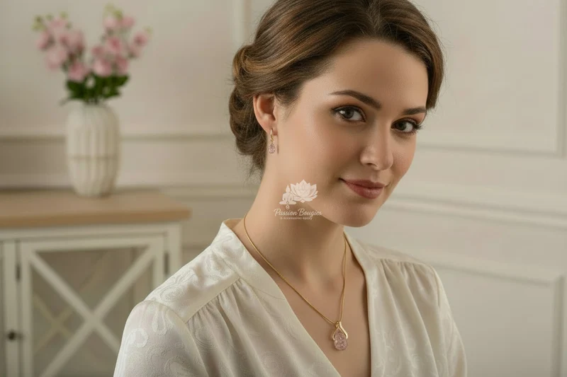 Parure «étincelante » - attaches BO pour oreilles non percées et / ou sensibles