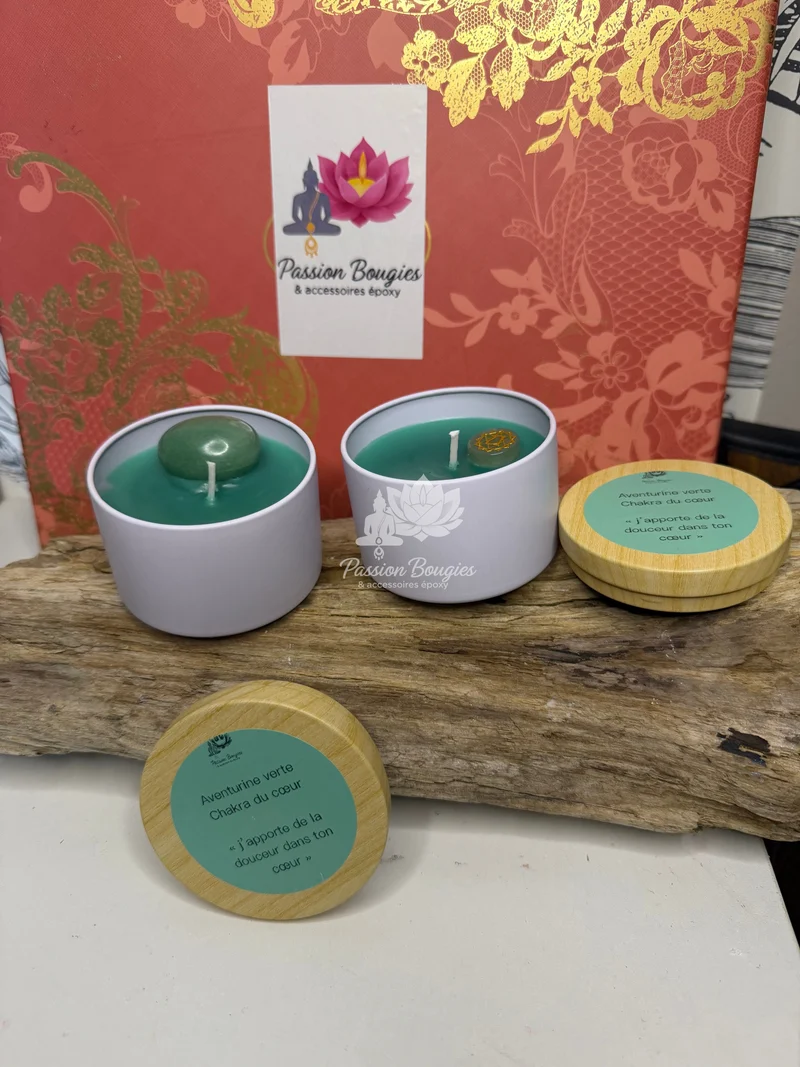 Pot métal 4 oZ✨ Bougie énergétique – Chakra de la gorge 💙 parfumé 🌿