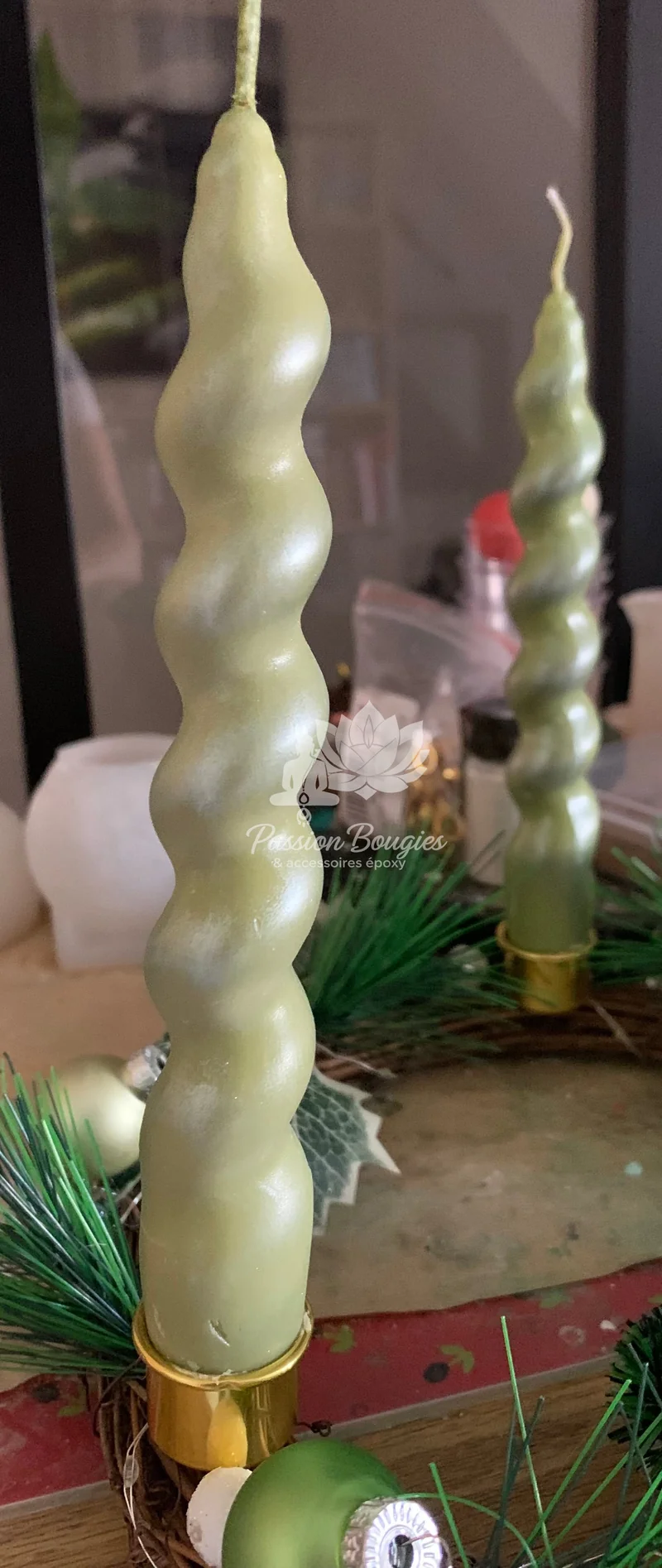 Bougie torsadée pour chandelier 2