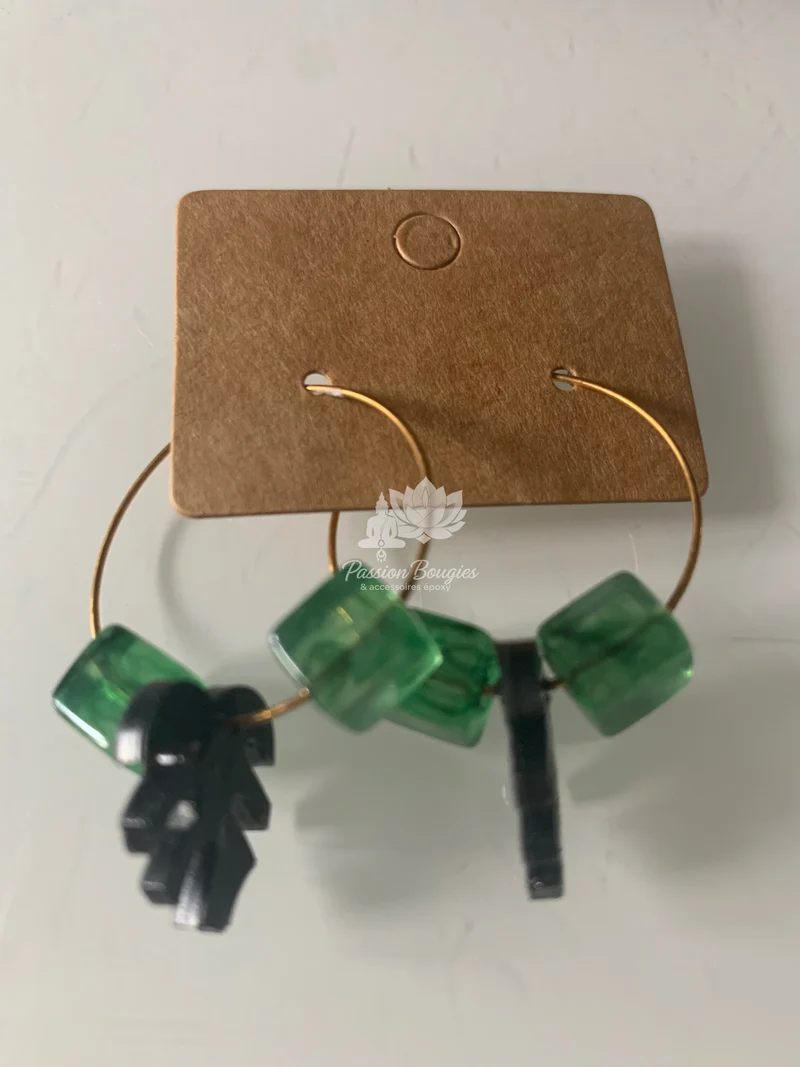 Boucles d’oreilles créoles monstera