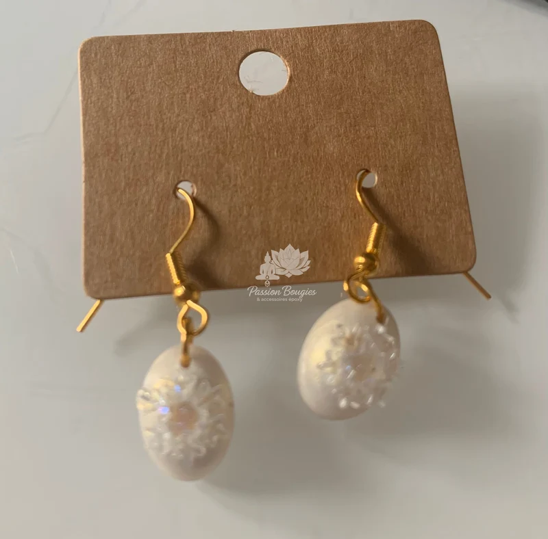 Boucles d’oreilles pendantes flocons de Noël
