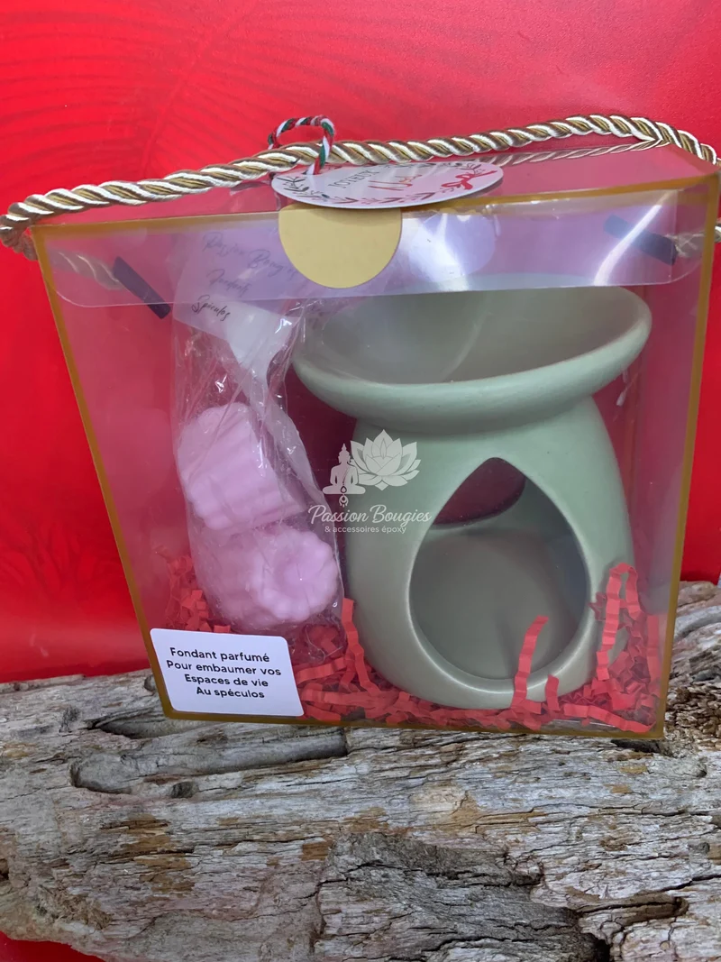 Diffuseur floral avec 2 fondants cœur parfumés à la tarte au citron meringuée