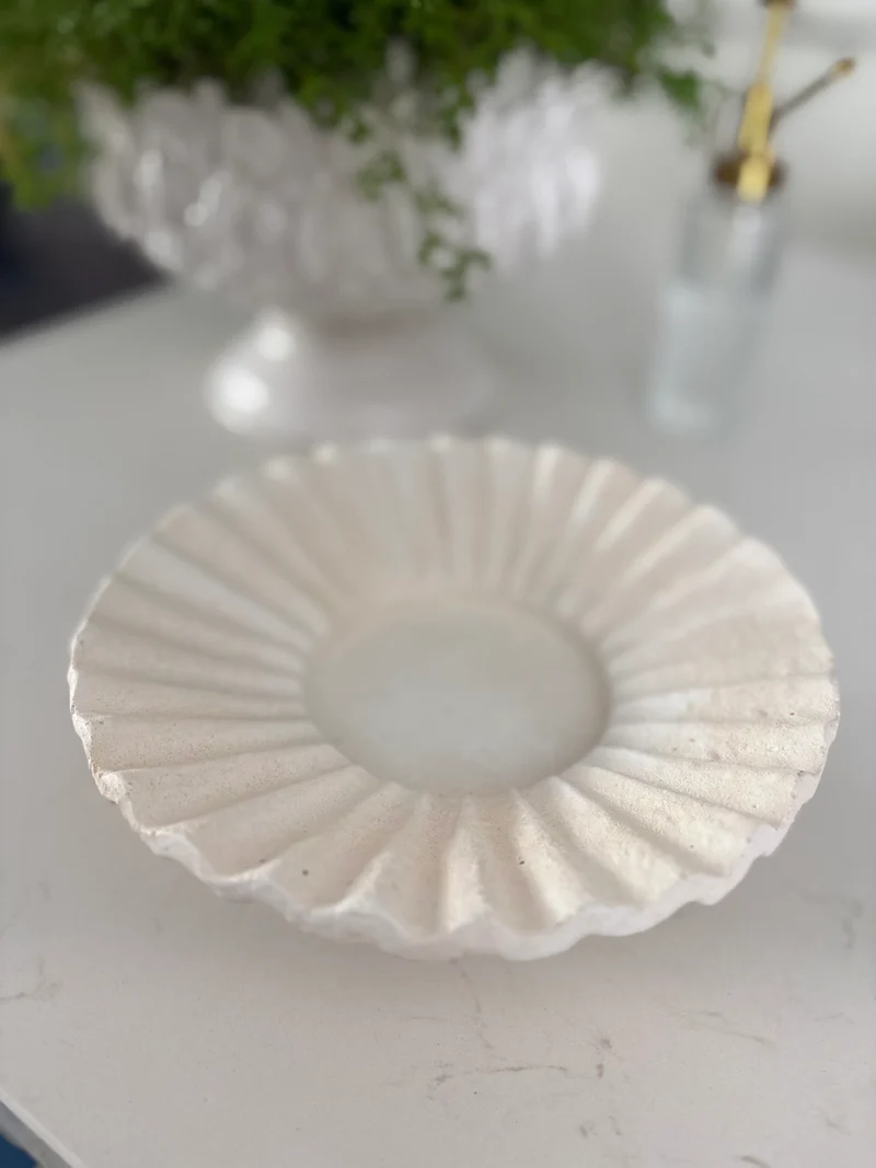 Candle Holder - White Cement Large