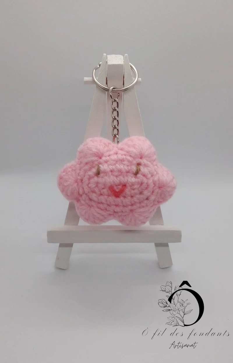 Porte clés Nuage Rose ☁️