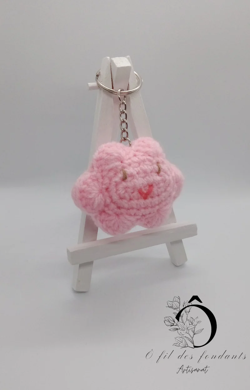 Porte clés Nuage Rose ☁️