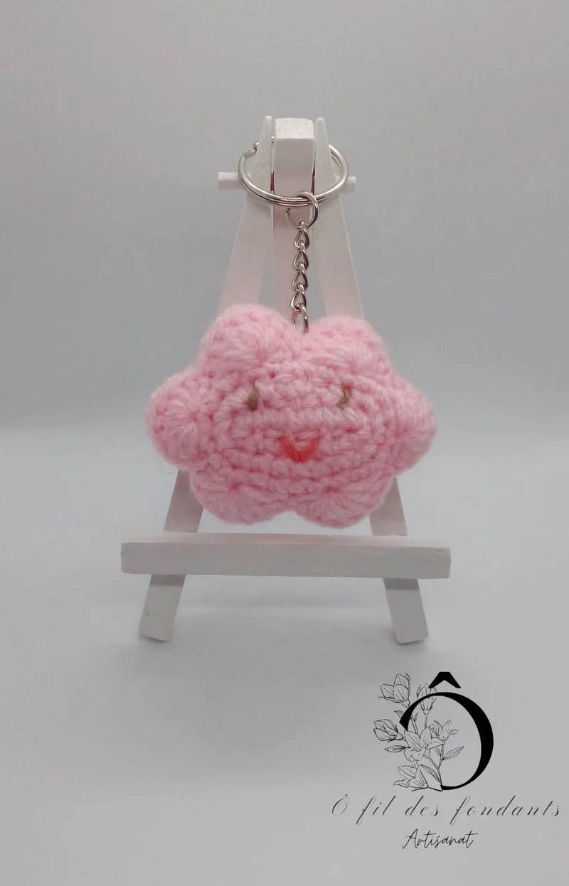Porte clés Nuage Rose ☁️