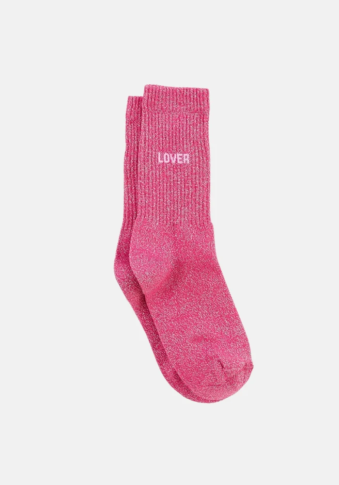 Chaussettes Lover Pailletées Fuchsia