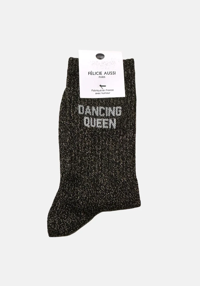 Chaussettes Dancing Queen Pailletées Noir