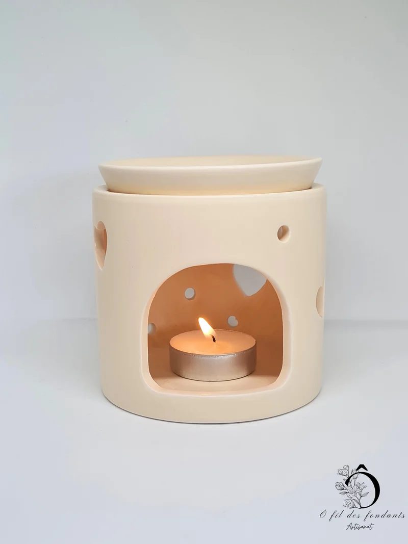 Brûle parfum Crème en céramique