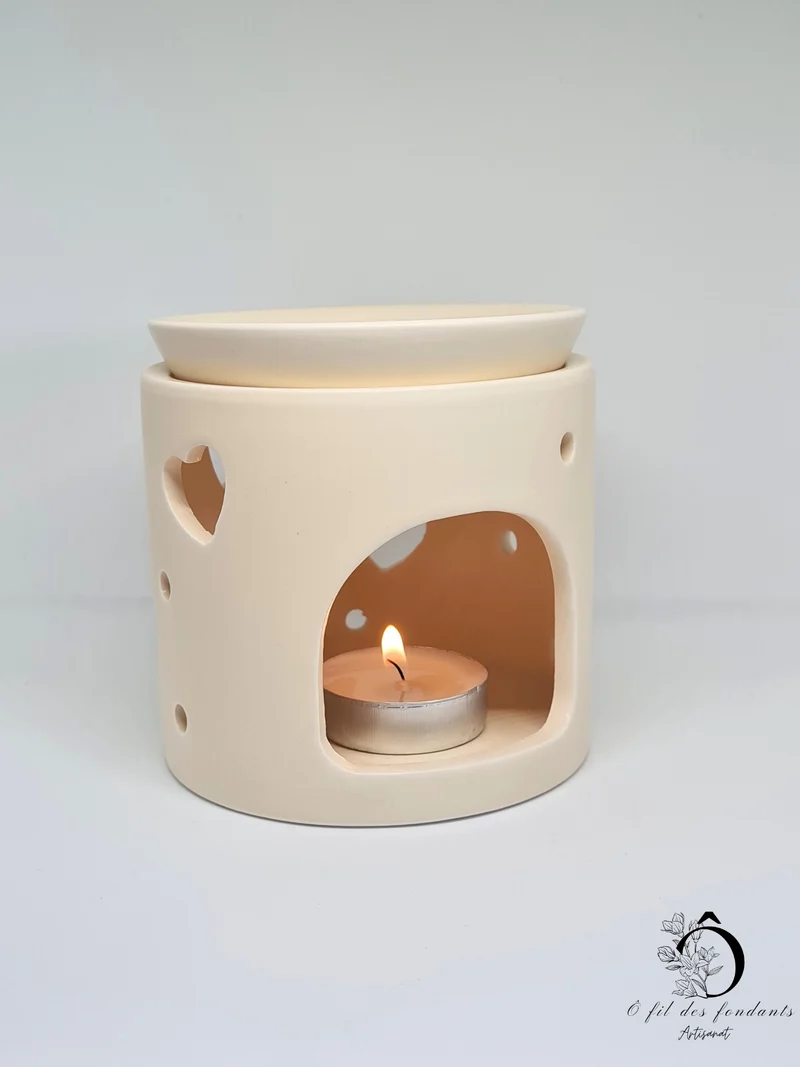Brûle parfum Crème en céramique