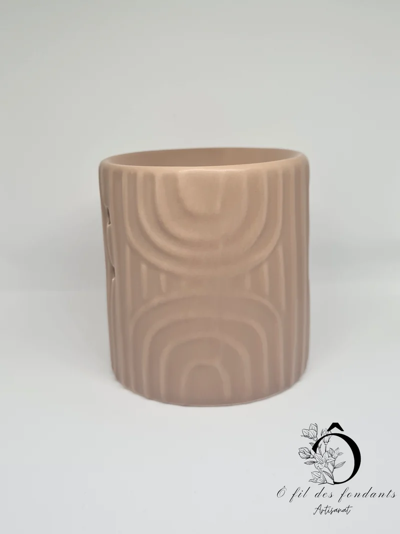 Brûle parfum Marron Mate Vagues en céramique