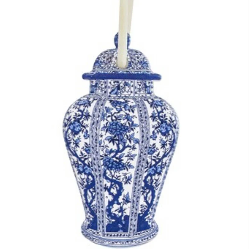 Blue & White Christmas Tag - Porcelain