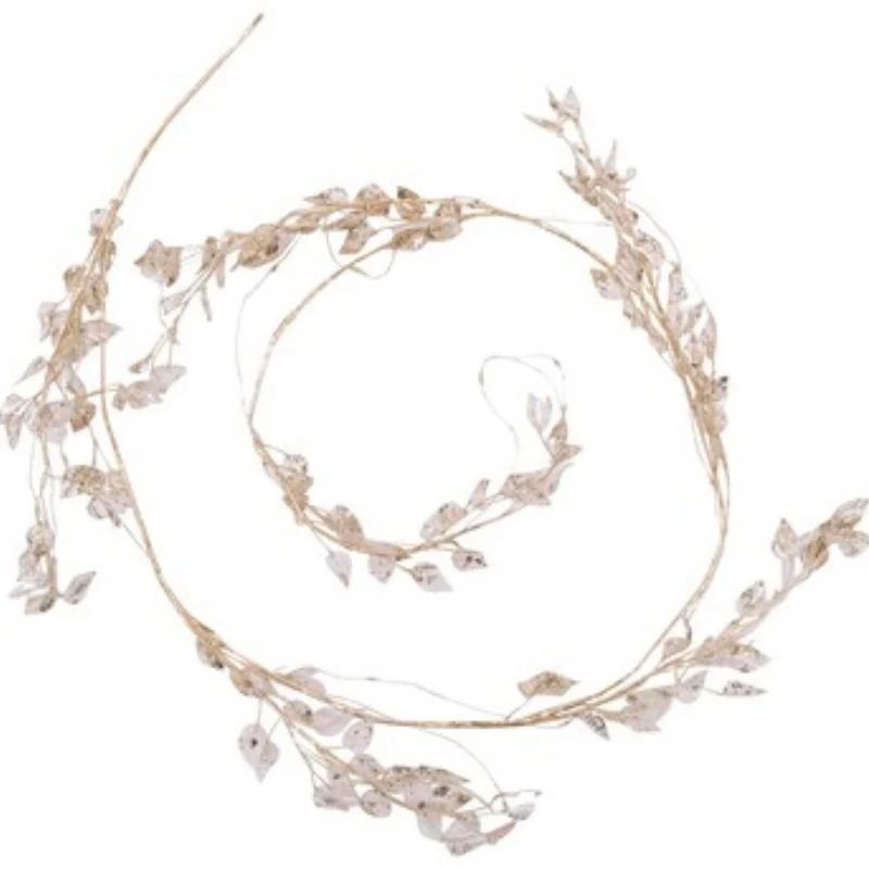 Beaded Garland Leaf - Gold Christmas
