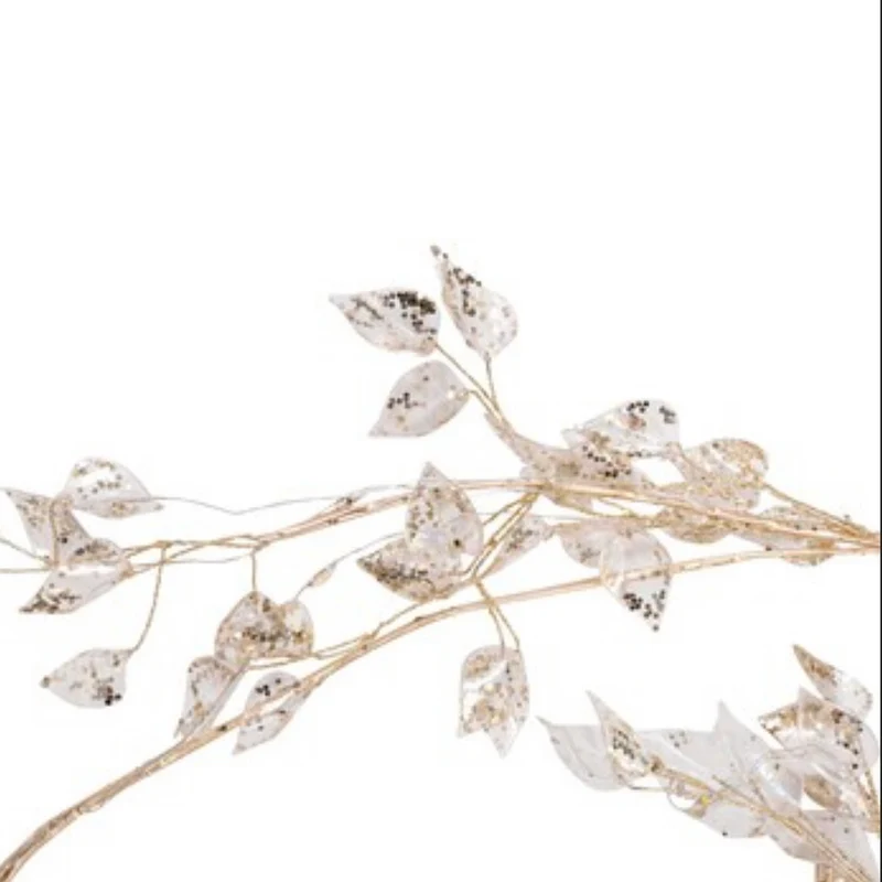 Beaded Garland Leaf - Gold Christmas